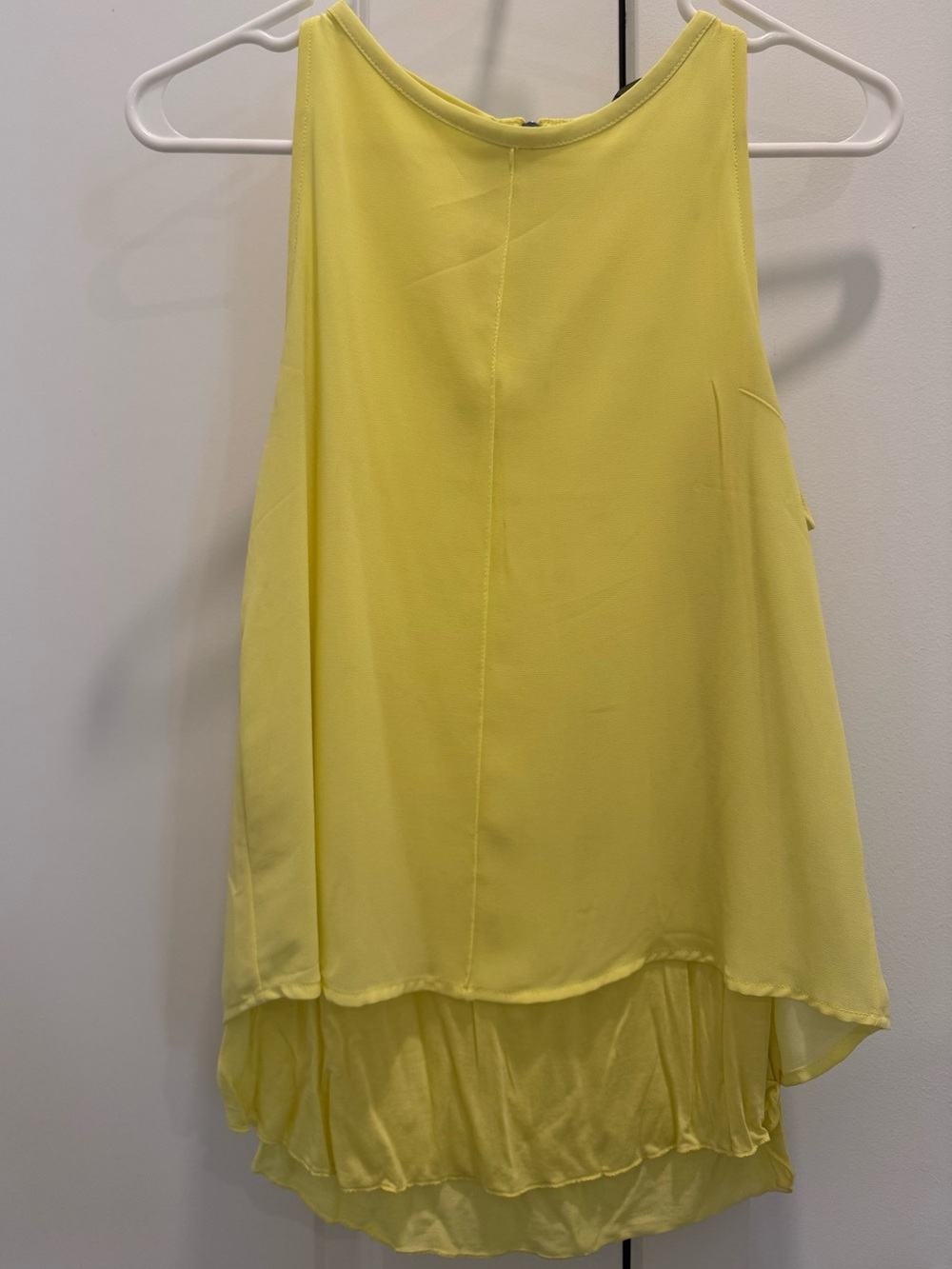 Mango Bright Yellow Layered Sleeveless Shirt